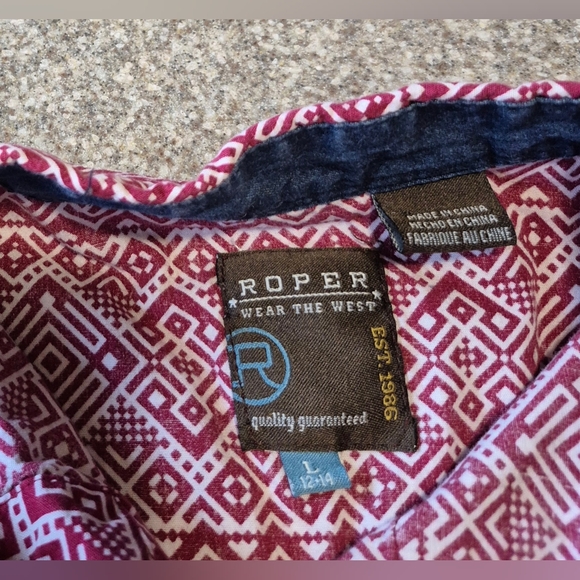 Boy Roper Pearl Snap Size Large - Picture 4 of 5